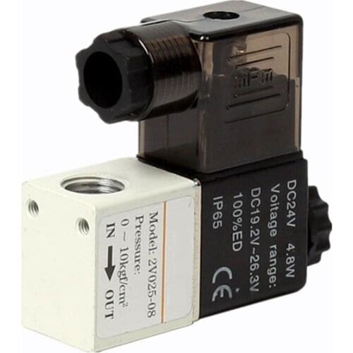 2V025-08 Solenoid Valve 1-In 1-Out 2-position 2-way Control Switch 220V DC24V DC12V