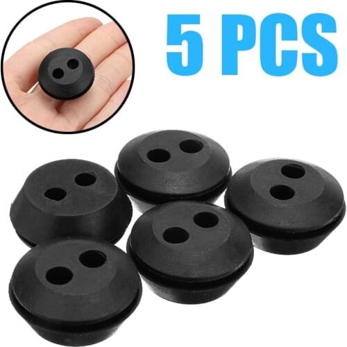5pcs/set Black Circle Eyelets And Grommets 2 Hole 20mm Rubber Grommet Assortment Fastener Kit
