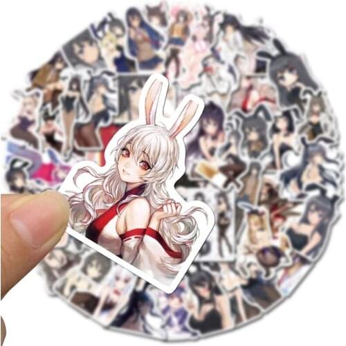 50PCS/Set Cute Rabbit Girl Stationery Decoration Stickers DIY Photo Album Diary Scrapbook Personalized Stickers Childrens Gifts