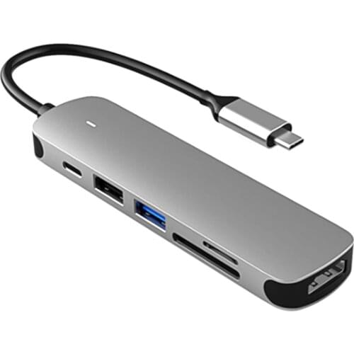 6In1 USB C Hub Type C to Multi USB 3.0 HUB Adapter Dock for Pro Huawei Mate 30 Pro USB-C 3.0 Splitter Port