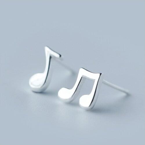 Asymmetry Music Shape Stud Earrings For Women Girls Prevent Allergy Creative Lady Fashion Jewelry pendientes A087