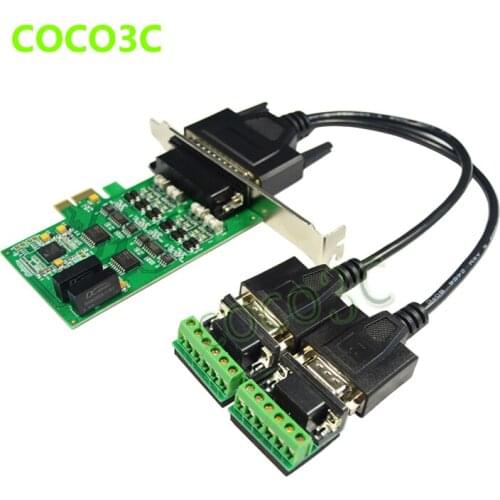 Free shipping PCI-E turn 2 port RS422 RS485 industrial serial port card PCIe 2-Port RS-422 RS-485 Controller Card