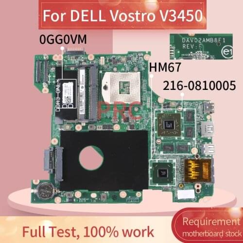 CN-0GG0VM 0GG0VM For DELL Vostro 3450 V3450 HD7650M Laptop motherboard DAV02AMB8F1 216-0810005 HM67 DDR3 Notebook Mainboard