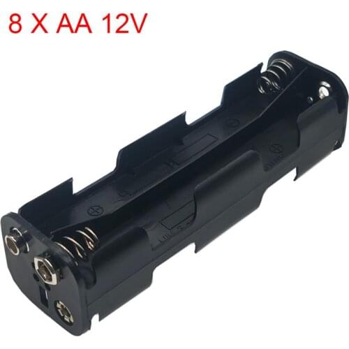 AA 12V Battery Holder 8 X AA 12V Battery Case Back To Back Battery Storage Box 9V Button Battery Box Long Strap Type