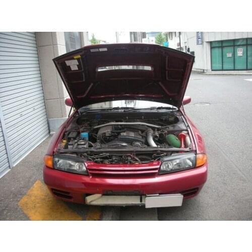 For 1999-2002 Nissan SKYLINE GT-R HR34 GT sedan Steel Front Hood Bonnet Gas Struts Lift Support Shock Damper Carbon Fiber