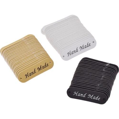 Leather handmade clothing labels for gift bag luggage 24pcs/lot hand made with love tags leather label sewing tags for hand work