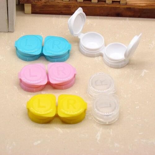 1PCS Candy Color Cute Contact Lens Case Colored Eye Contact Lenses For Eyes Contacts Lenses Box Case For Women