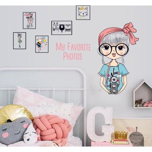 HOT Photography Girl Photo Frame Wall Sticker MY FAVORITE PHOT OS Living Room Bedroom Door Furniture Stickers Decor Mural