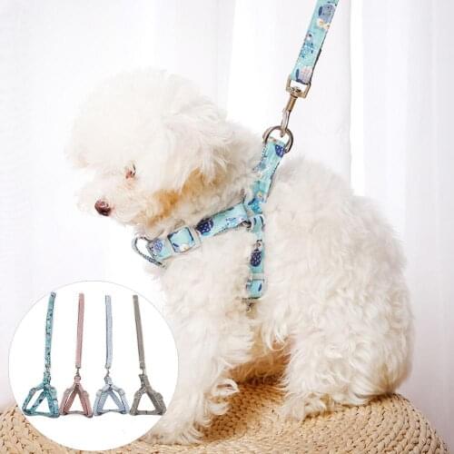 Pet Dog Cotton Nylon Cartoon Owl Marguerite Adjustable Chest Strap Traction Rope