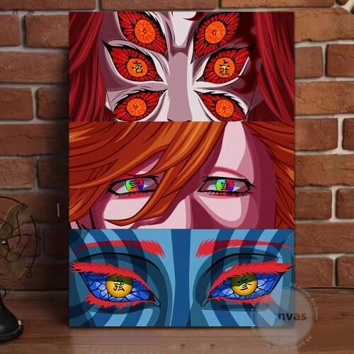 Canvas Anime Demon SlayerAkaza eyes Pictures Home Manga Decoration Paintings Poster HD Prints Wall Art Modular Living Room