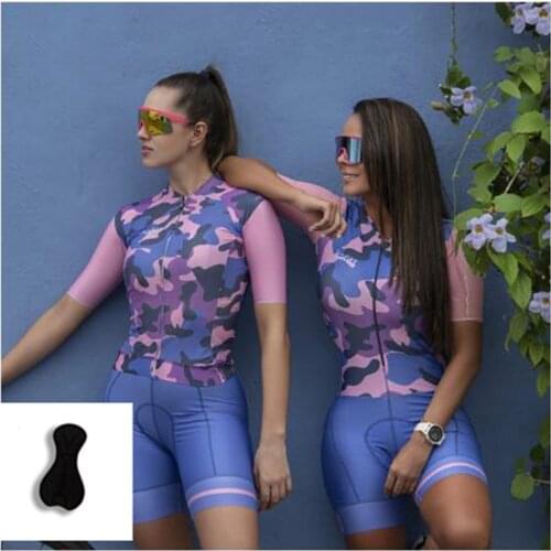Spring Womens Jumpsuit Bike Jersey Set Triathlon Cycling Jersey Sets Summer Bicycle Racing Skinsuits Long Sleeve Anti-UV