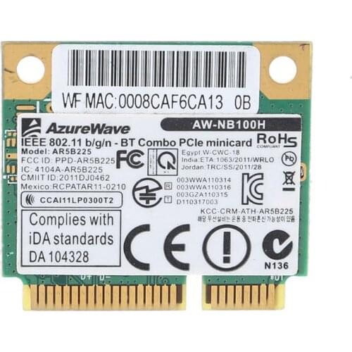 AW-NB097H AW-NB126H AR9485 AR5B225 Half Mini PCI-Express BT4.0 Wireless Card Kit
