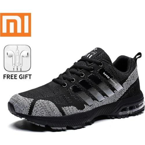Xiaomi Men Sport Shoes Air Cushion Breathable Mesh Lace-Up Sneakers Lightweight Non-Slip Trainers Outdoor Walking Jogging Shoes