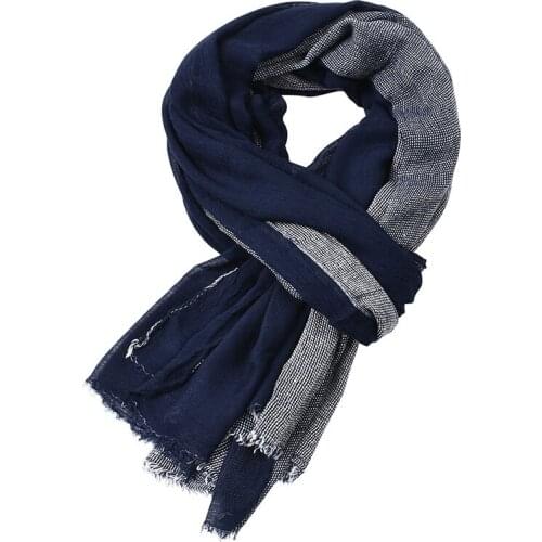 Men Scarves Cotton Linen Stripe Color Matching Autumn Winter Winter Shawls for Male Warmer Long Fashion Brand Scarf Bandana