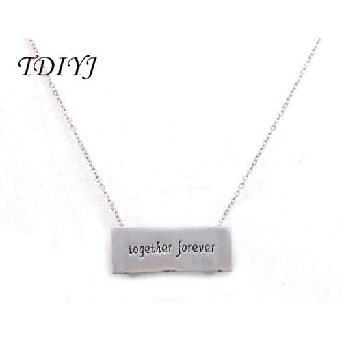 TDIYJ Newest Collection Women 18inch Necklace with Together Forever Slide Charms Keeper Necklace Jewelry Accessories 1Pcs