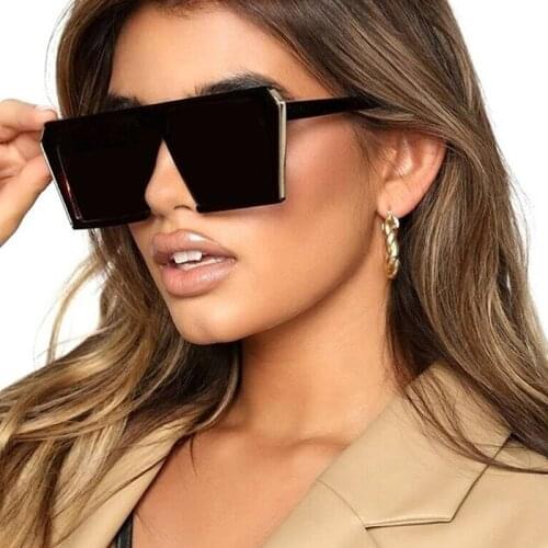 Fashion Square Sunglasses Women Luxury Brand Big Black Sun Glasses Female Mirror Shades Ladies Oculos De Sol Feminino