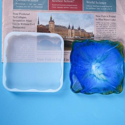 Square Rhombus Coaster Epoxy Resin Mold Cup Pad Mat Silicone Mould DIY Crafts Home Decorations Casting Tool