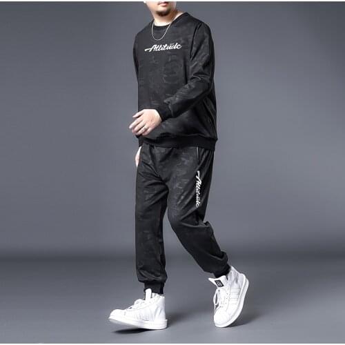 Plus size 7XL 6XL 5XL Spring and Autumn training suit mens large size two-piece sports running clothes elastic tide sports suit