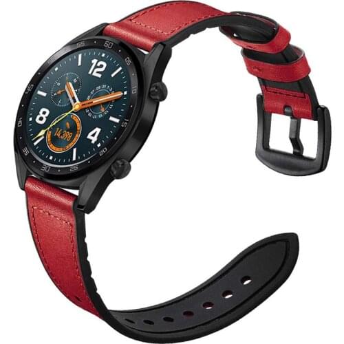 22mm Strap for samsung galaxy watch 46mm Gear S3 Frontier/Classic Huawei Watch GT band huami amazfit silicone&leather bracelet