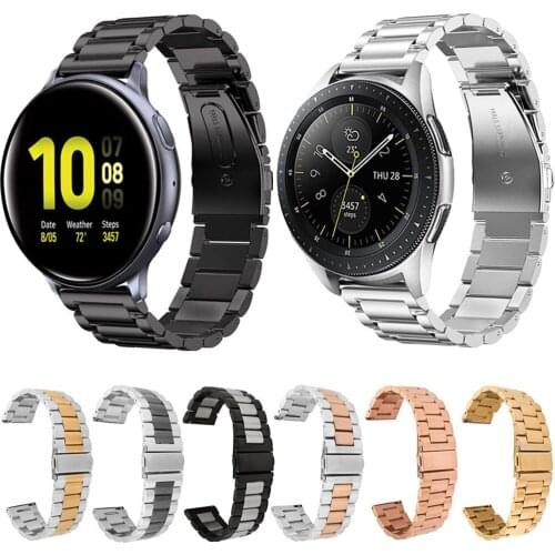20mm 22mm Stainless Steel Strap for Samsung Galaxy Watch 3 46/42mm Gear S3 Band for Huawei Amazfit Bip 18/24mm Metal Watchband