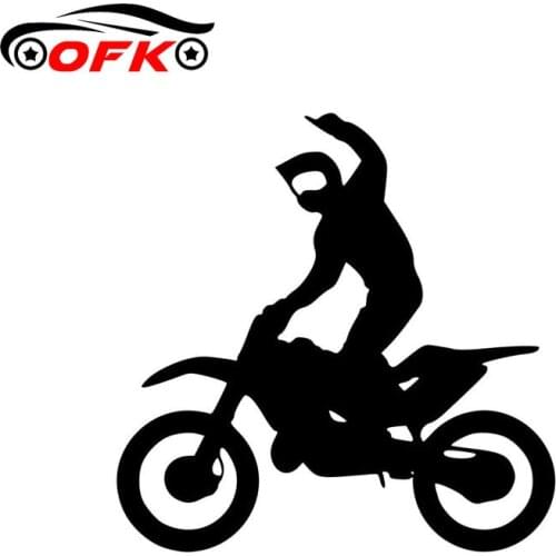 OFK 13.8*13.8CM Cool Stickers Motocross Racing Track Fashion Personality Cartoon Vinyl Decals Car Styling