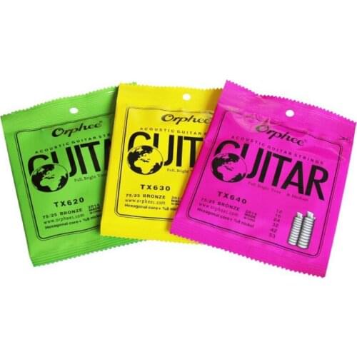 1 set Orphee Guitar String Hexagonal core+8% nickel FULL,Bronze Bright tone& Extra light Extra Light Medium