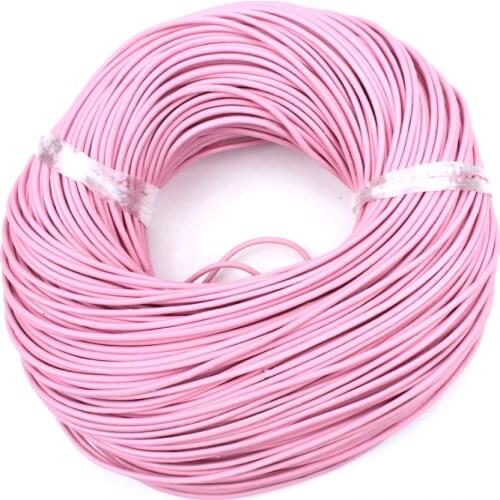 2Meter/bag 2mm Diameter Round Genuine Real Leather Jewelry Rope String Nature Cord For Bracelet Necklace DIY Jewelry Findings