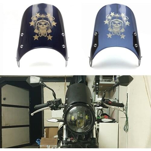Black Smoke Motorcycle Windshields Windshield Screen Headlight Fairing Universal For Honda Yamaha XJR 1300 Suzuki GSX 1400 Royal