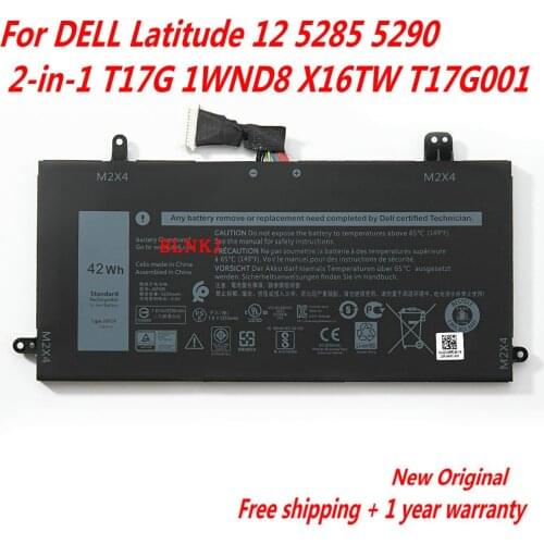 High Quality J0PGR Laptop Battery For Dell Latitude 12 5285 5290 2-in-1 T17G 1WND8 X16TW T17G001 7.6V 5250mAh