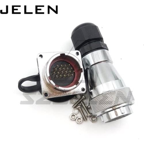 WF28 serie 20pin Industrial waterproof connector, Male(socket) and female(plug) waterproof connectors 20pin plug and socket