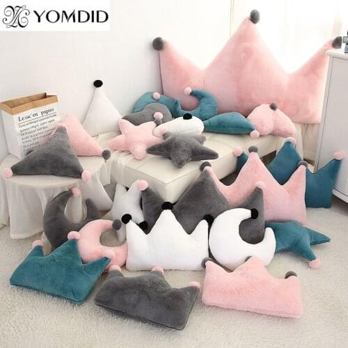 YOMDID Stuffed Pillow Toy Pillow Star Moon Shaped Love Heart Crown Toy Plush Super Soft Sofa Doll Cushion Child Favorite Gift
