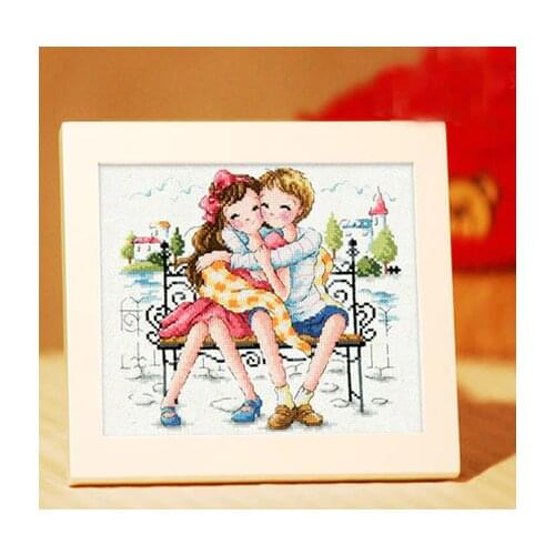 Gold Collection Lovely Counted Cross Stitch Kit Love Forever Boy and Girl Childhood Love SO
