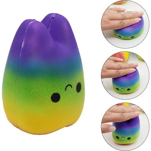 Dental Tooth Shape Squeeze Slow Rising Gift Cute Cartoon Hand Spinner Stretchy Relax Squishy Pendant Rainbow Dentist Gift