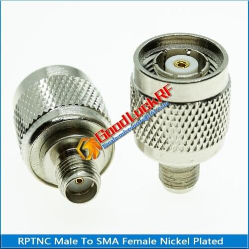 1X Pcs RP-TNC RPTNC RP TNC Male to SMA Female Plug SMA to RPTNC Nickel Plated Straight Coaxial RF Connector Adapters