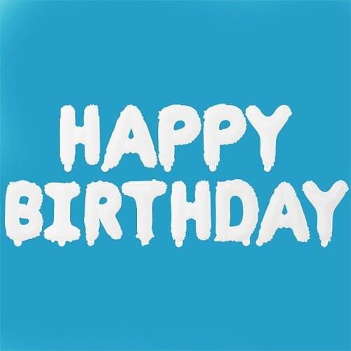 16inch Globos Birthday Decoration White Happy Birthday Foil Ballons Set Party Kids Supplies