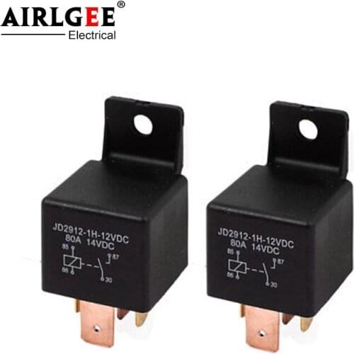2 Pcs JD2912-1H 12V DC 80A 4 Pin SPDT Power Electromagnetic Relay Tuck Boat Vehicle Automotive Car Relay Switch