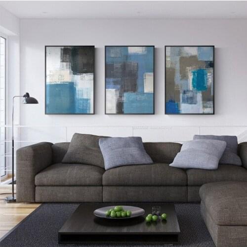 3 Piece Abstract Famous Painting Private Diary Canvas Art Blue Posters And Prints Wall Picture For Living Room Modern Home Decor