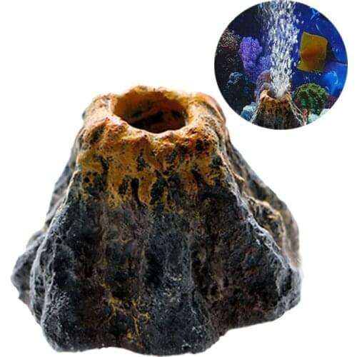 1pc Volcano Shape Aquarium Fish Tank Decor Oxygen Pump Air Bubble Stone Air Pump Drive Toy Ornament Decoration Oxygenation Tool