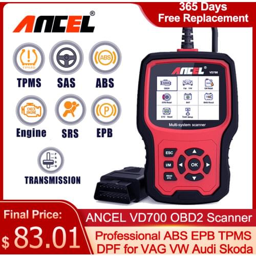ANCEL VD700 OBD2 Scanner Diagnostic Tool For VAG Oil ABS EPB DPF SRS TPMS Reset OBD Automotive Scanner Car Diagnostic Tool