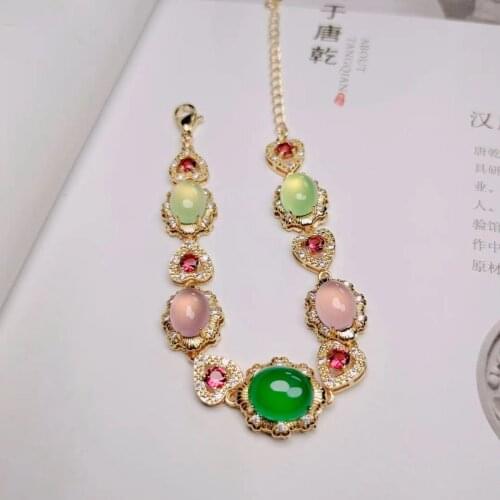 Natural ice chalcedony bracelet