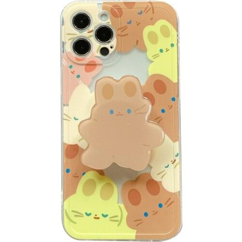 Lovely Walking Bunny Stand Case for iPhone 12 Pro Max Back Phone Cover for 12Mini 11Pro Max X XS XR 8 7 Plus SE 2020