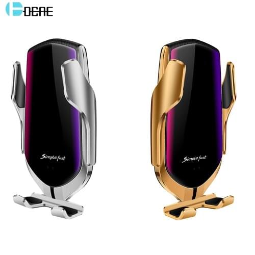 DCAE 10W Qi Car Wireless Charger For iPhone XS XR X 8 Samsung S10 S9 Automatic Clamping Fast Wireless Charging Car Phone Holder