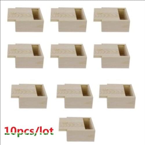 10pcs/lot Handmade Wooden Box Soap Jewelry Container Sliding Cover Box (Khaki)