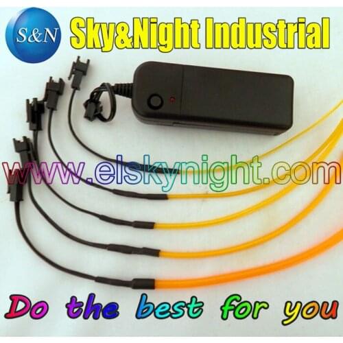 EL Wire Sample Yellow (1.4/2.3/3.2/4.0/5.0mm) with One PC 3V Inverter+Free shipping