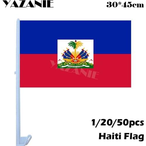 YAZANIE 30*45cm 1/20/50pcs Haiti Window Car Flags and Banners World Country National Flags Stitched Custom Flag Free Shipping