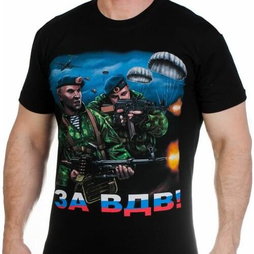 Russian Original Cotton Spectacular Mens T-Shirt Airborne Outdoor Wear Men Cotton O-neck TShirt Hip Hop Tees Tops Streetwear