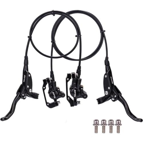 MTB Hydraulic Disc Brakes, Aluminum Alloy Right Front Left Rear Disc Brake Levers, Fit for Mountain Bike PM is Adapter