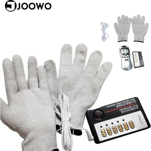 Adult Games Flirt Toy Silver Conductive Fiber Massage Gloves Electro Body Massage Anti-static Electrode Gloves Sex Products