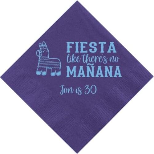 Personalised Fiesta Like there no Mañana Personalized Birthday Napkins - Custom 30th Birthday Napkins -Cinco De Mayo