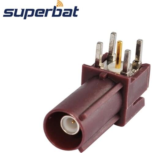 Superbat Fakra "D" Plug PCB Mount Right Angle Bordeaux RF Coaxial Connector for Violet Car GSM Cellular Phone